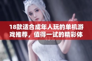 18款适合成年人玩的单机游戏推荐，值得一试的精彩体验！
