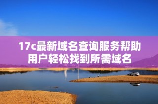 17c最新域名查询服务帮助用户轻松找到所需域名