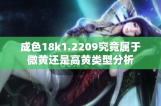 成色18k1.2209究竟属于微黄还是高黄类型分析