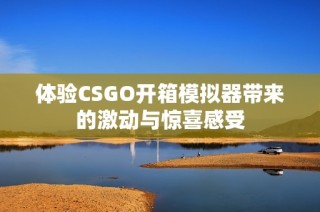 体验CSGO开箱模拟器带来的激动与惊喜感受
