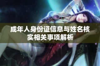 成年人身份证信息与姓名核实相关事项解析