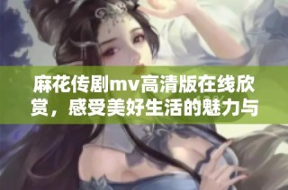 麻花传剧mv高清版在线欣赏，感受美好生活的魅力与精彩