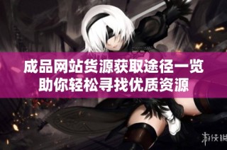 成品网站货源获取途径一览助你轻松寻找优质资源