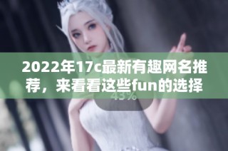 2022年17c最新有趣网名推荐，来看看这些fun的选择吧