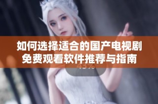 如何选择适合的国产电视剧免费观看软件推荐与指南