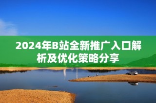 2024年B站全新推广入口解析及优化策略分享