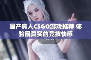 国产真人CSGO游戏推荐 体验最真实的竞技快感