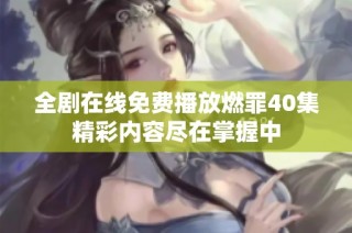 全剧在线免费播放燃罪40集精彩内容尽在掌握中