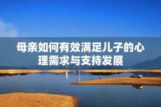 母亲如何有效满足儿子的心理需求与支持发展