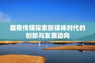 趣夜传媒探索新媒体时代的创新与发展动向