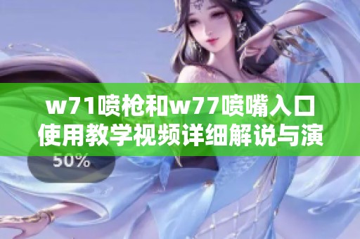 w71喷枪和w77喷嘴入口使用教学视频详细解说与演示