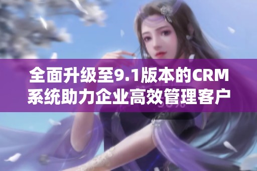全面升级至9.1版本的CRM系统助力企业高效管理客户关系