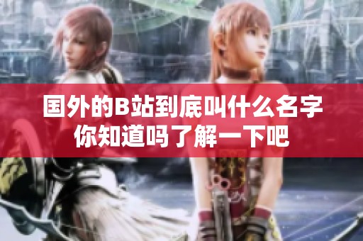 国外的B站到底叫什么名字你知道吗了解一下吧