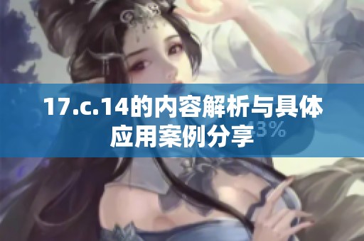 17.c.14的内容解析与具体应用案例分享