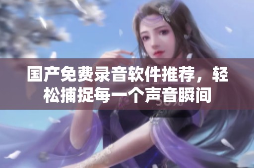 国产免费录音软件推荐，轻松捕捉每一个声音瞬间