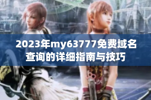 2023年my63777免费域名查询的详细指南与技巧