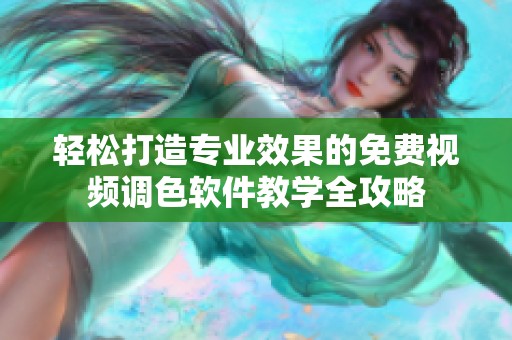 轻松打造专业效果的免费视频调色软件教学全攻略