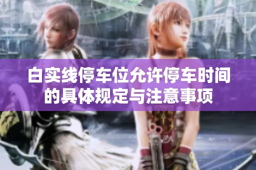 白实线停车位允许停车时间的具体规定与注意事项