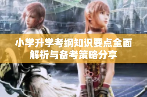 小学升学考纲知识要点全面解析与备考策略分享