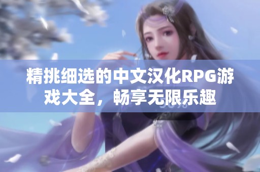 精挑细选的中文汉化RPG游戏大全，畅享无限乐趣