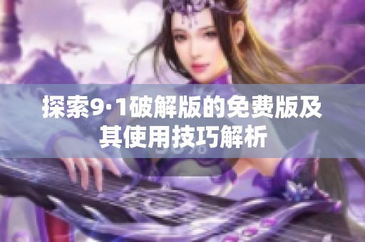 探索9·1破解版的免费版及其使用技巧解析